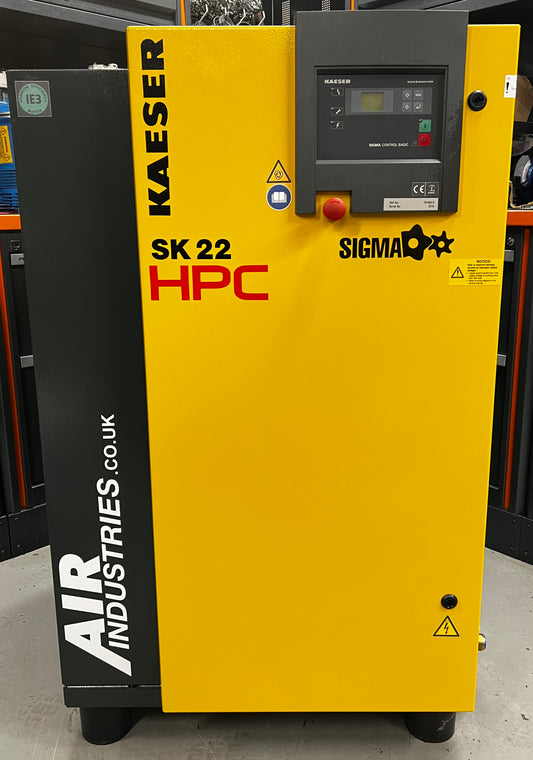 HPC / Kaeser SK22 Rotary Screw Compressor (11Kw, 15HP, 70CFM, 8Bar)