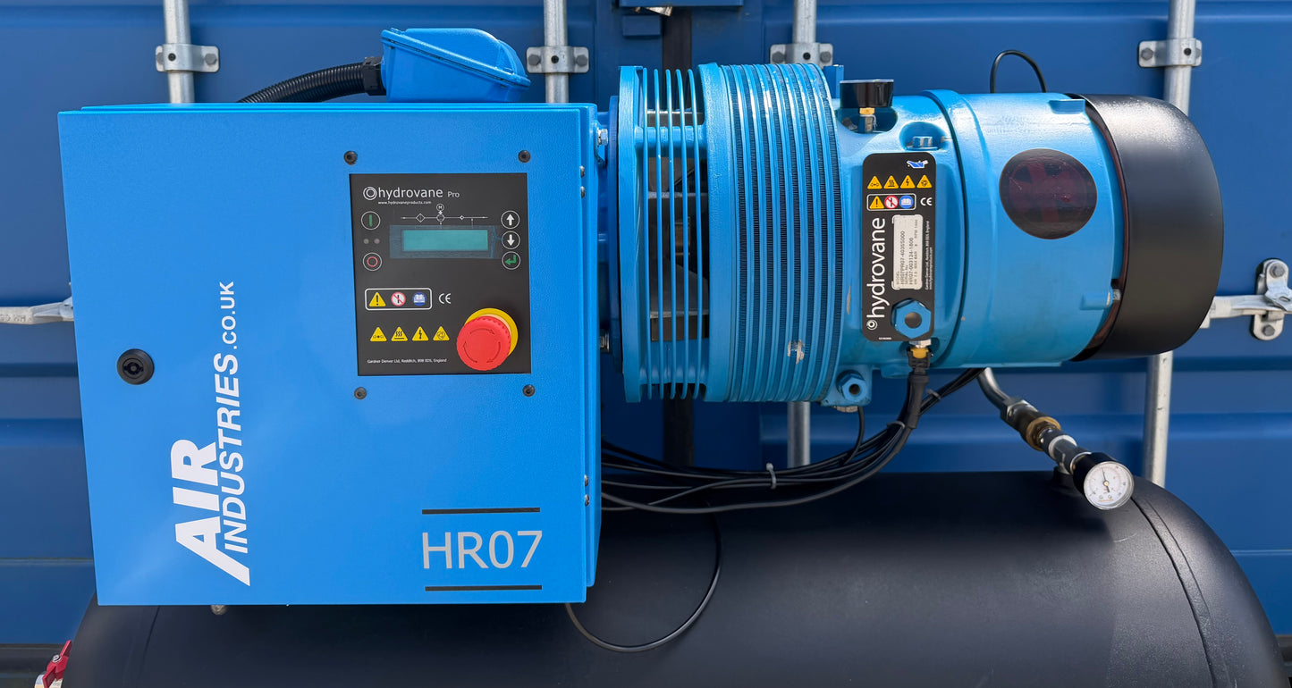 Hydrovane HR07 Receiver Mounted Rotary Vane Compressor (7.5Kw, 44Cfm)