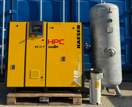 Kaeser / HPC SK21T Rotary Screw Compressor Package + Dryer + Receiver (8Bar, 64CFM)