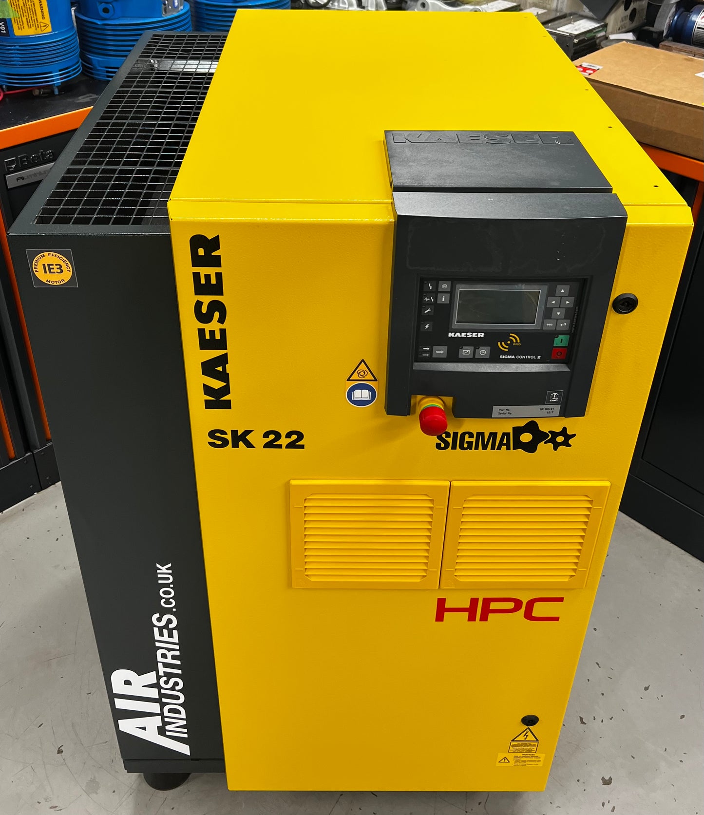 HPC / Kaeser SK22 SFC Variable Speed Rotary Screw Compressor (11Kw, 15HP, 70CFM, 8Bar)