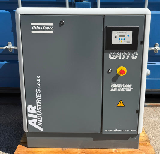 Atlas Copco GA11 Floor Mounted Rotary Screw Compressor, 11Kw, 42cfm, 13Bar!