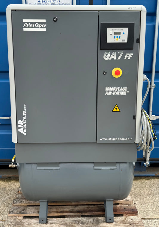 Atlas Copco GA7FF Receiver Mounted Rotary Screw Compressor With Dryer!