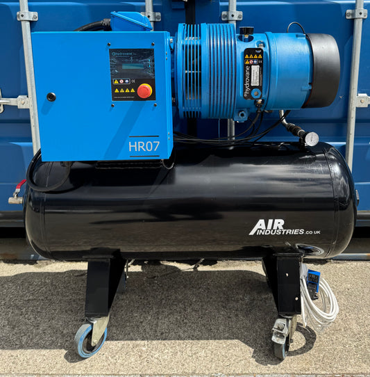 Hydrovane HR07 Receiver Mounted Rotary Vane Compressor, 7.5Kw, 37cfm, 10Bar!