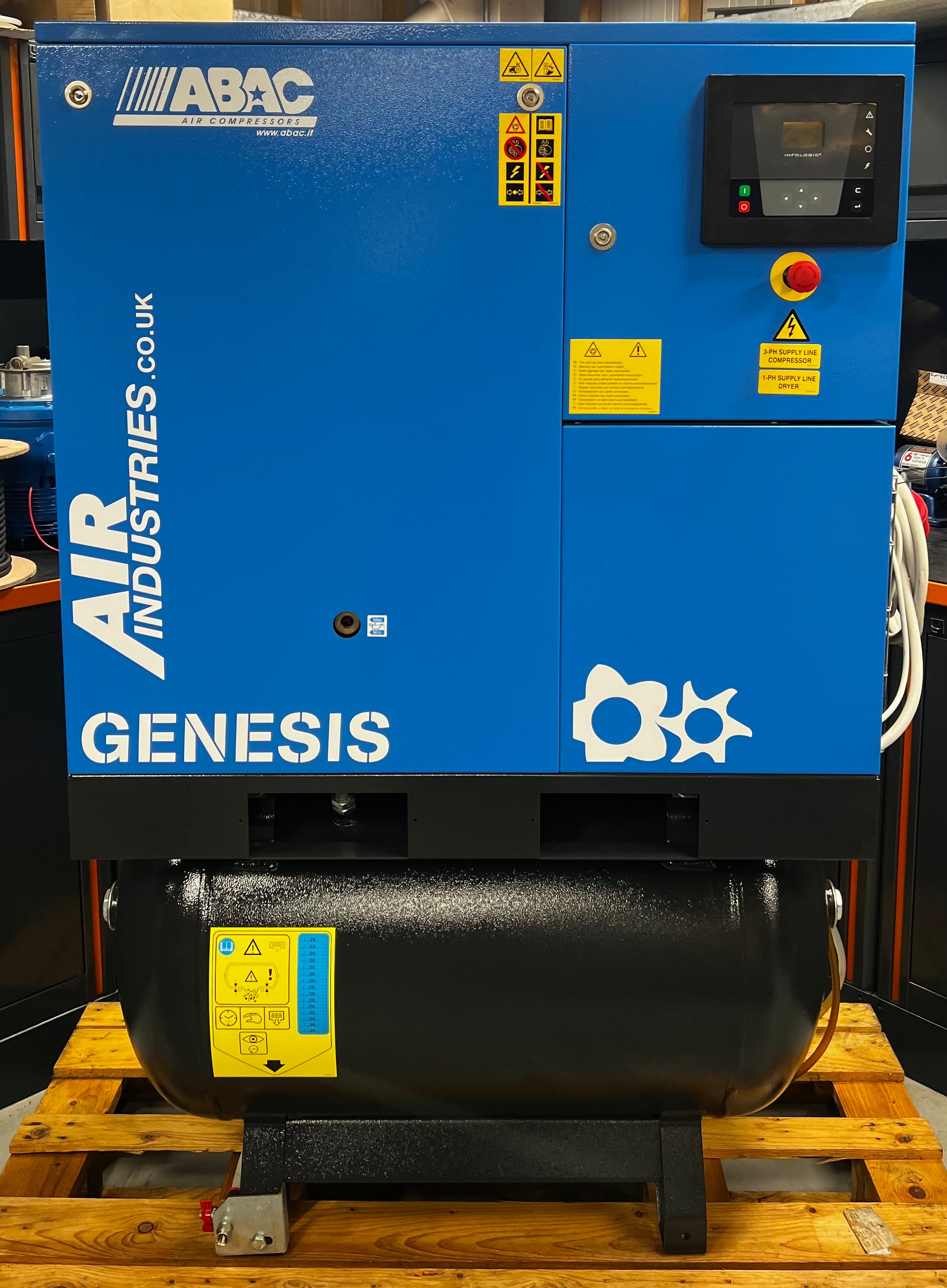 Abac Genesis 11 Receiver Mounted Rotary Screw Compressor Dryer 11kw