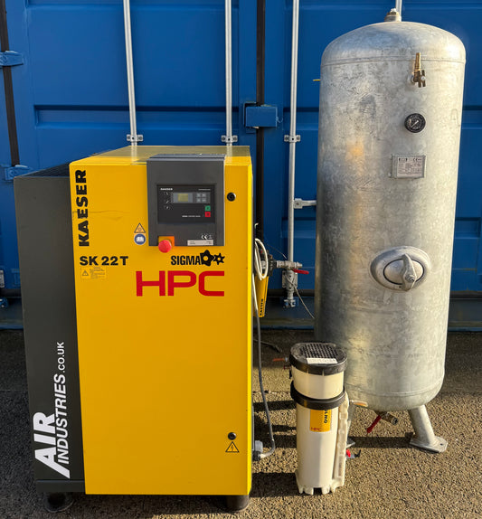 Kaeser / HPC SK22T Rotary Screw Compressor Package + Dryer + Receiver (8Bar, 70CFM)