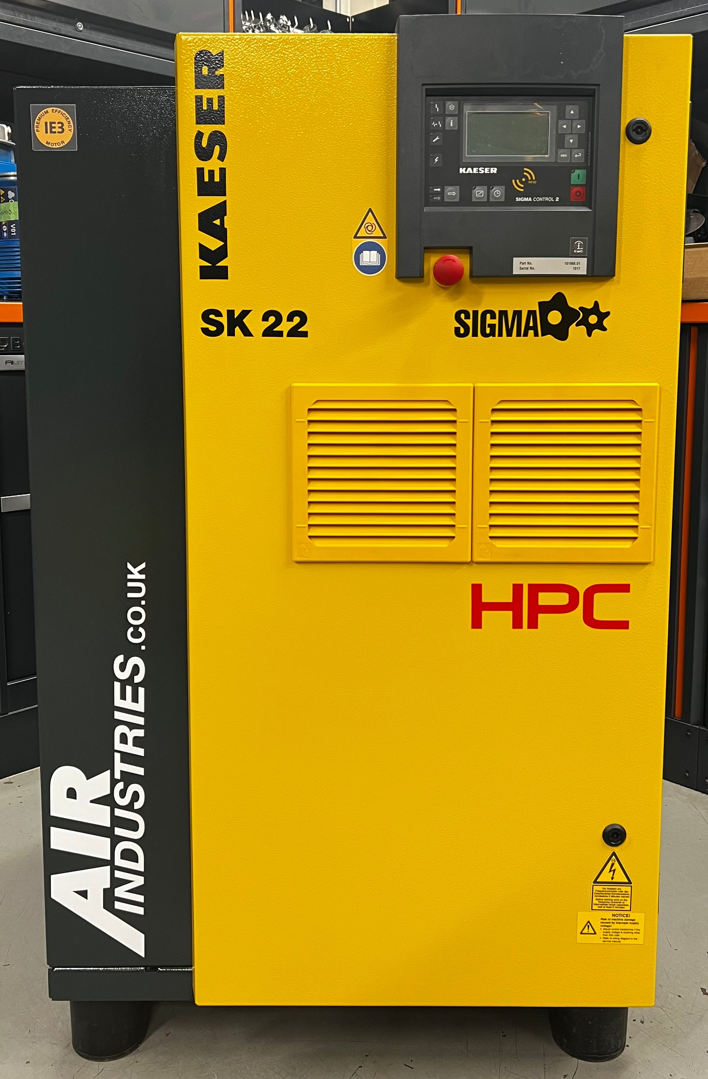 HPC / Kaeser SK22 SFC Variable Speed Rotary Screw Compressor (11Kw, 15HP, 70CFM, 8Bar)