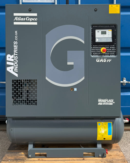 Atlas Copco GA5FF Receiver Mounted Rotary Screw Compressor + Dryer (32Cfm)