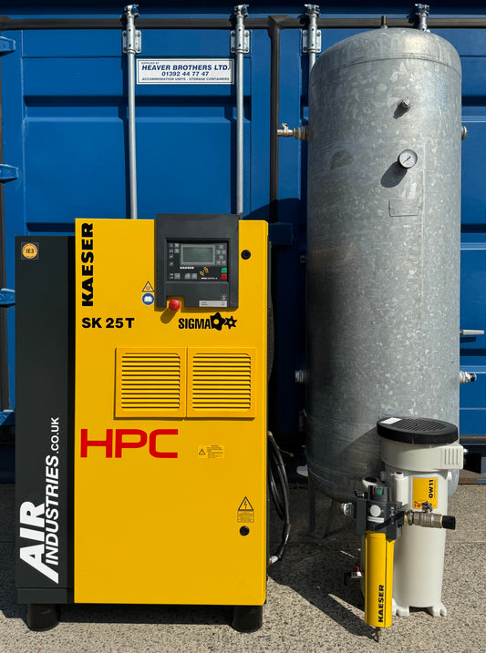 HPC / Kaeser SK25T SFC Variable Speed Drive Rotary Screw Compressor + Dryer Package