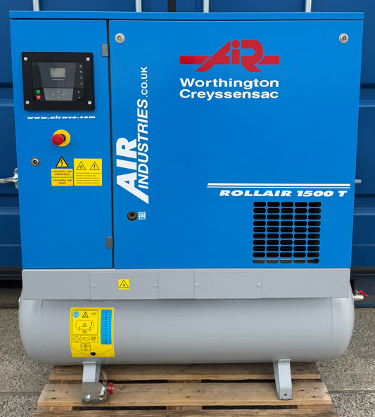 Worthington RLR1500T Receiver Mounted Rotary Screw Compressor + Dryer! 11Kw, (50Cfm)