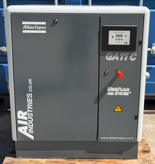 Atlas Copco GA11 Floor Mounted Rotary Screw Compressor, 11Kw, 42cfm, 13Bar!