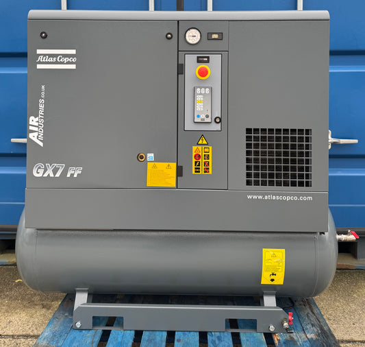 Atlas Copco GX7FF Receiver Mounted Rotary Screw Compressor With Dryer!