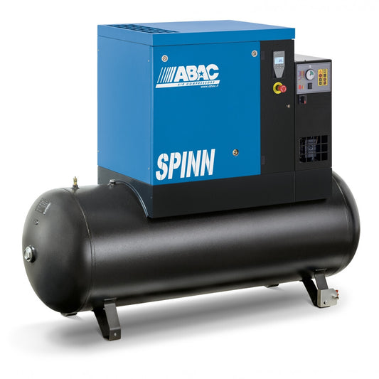 ABAC SPINN 11E 10 Receiver Mounted Rotary Screw Compressor + Dryer (50CFM, 11kW)