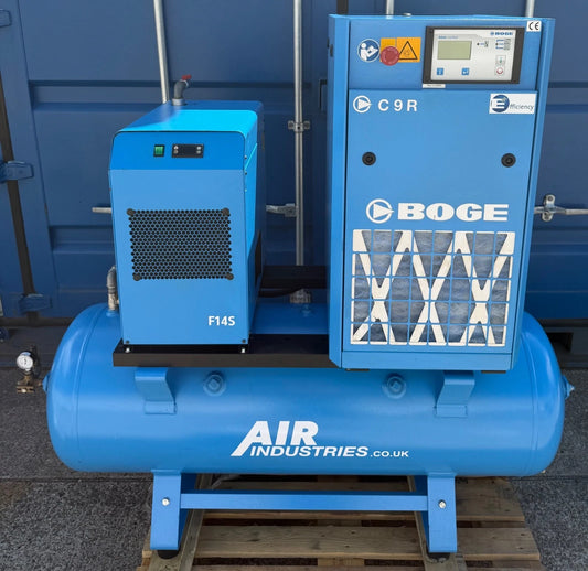Boge C9DR-270 Receiver Mounted Rotary Screw Compressor + Dryer (42Cfm, 7.5Kw)