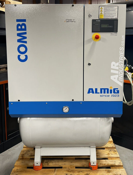 Almig Combi 11 Receiver Mounted Rotary Screw Compressor + Dryer! 11Kw, 57Cfm!