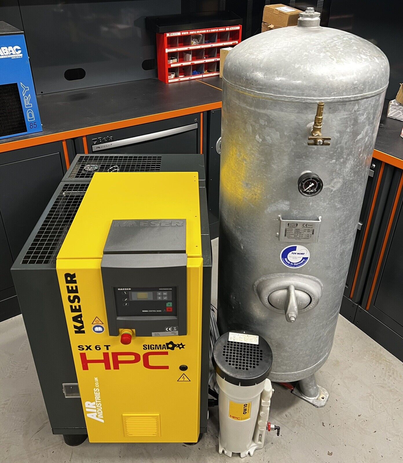 HPC / Kaeser SX6T Rotary Screw Compressor + Receiver + Dryer + Filter (21CFM)