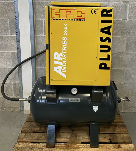 HPC / Kaeser SM8 Receiver Mounted Rotary Screw Compressor (5.5kW, 7.5HP, 25CFM, 160L)
