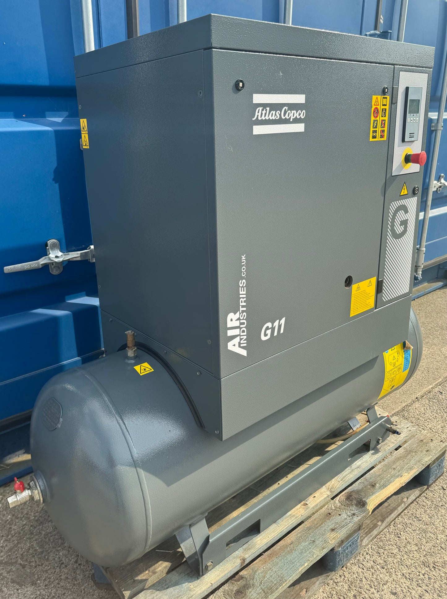 Atlas Copco G11 Receiver Mounted Rotary Screw Compressor (51CFM, 11Kw, 15HP)