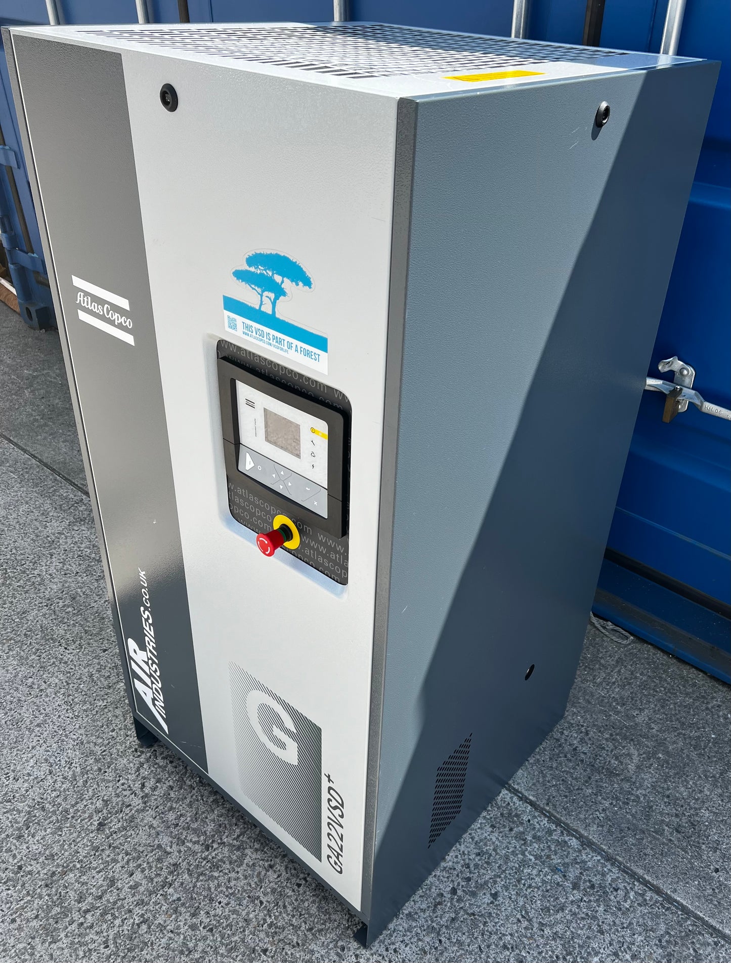 Atlas Copco GA22VSD+ Variable Speed Drive Rotary Screw Compressor, 22Kw, 159cfm!