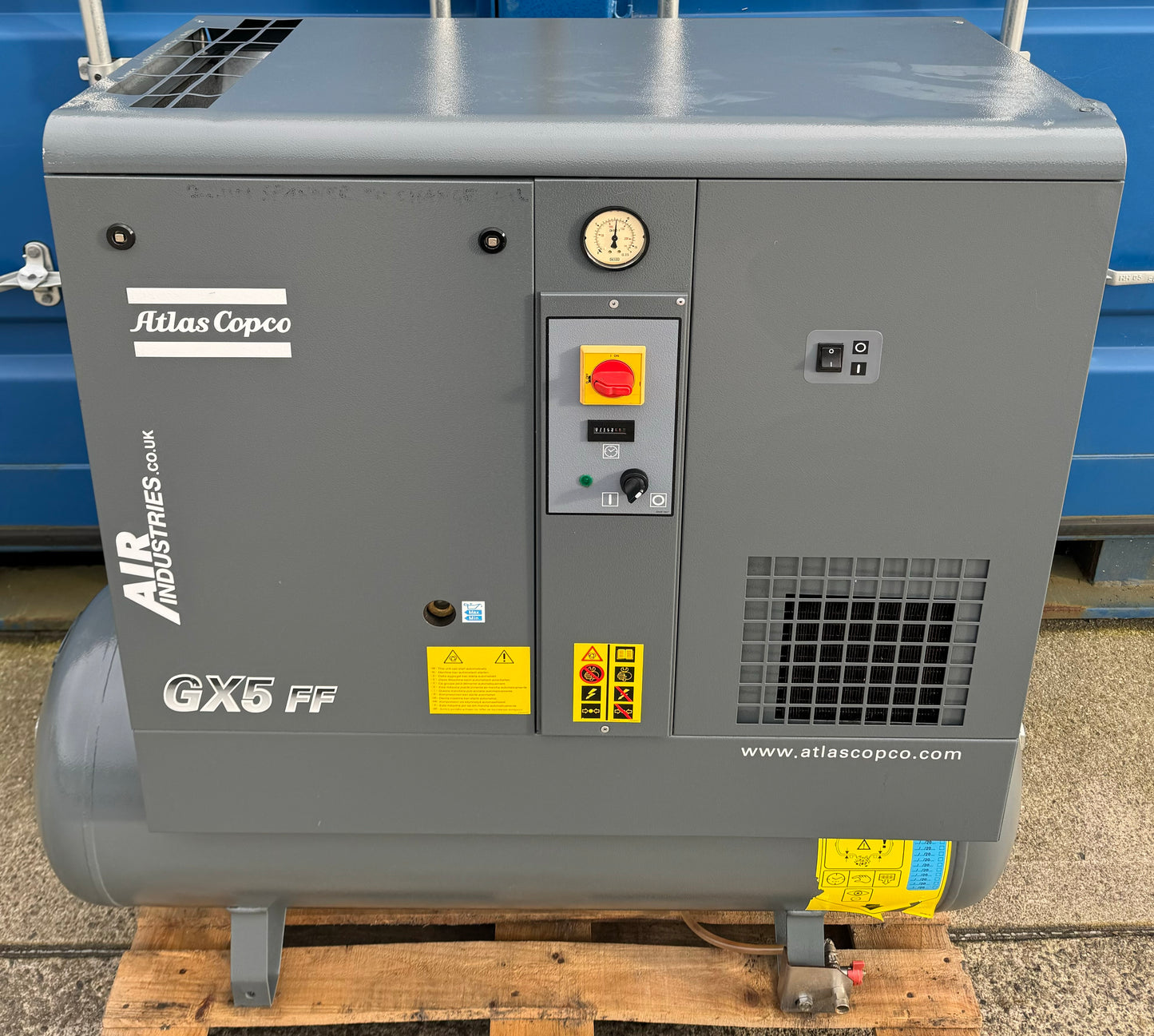 Atlas Copco GX5FF Receiver Mounted Rotary Screw Compressor With Dryer!