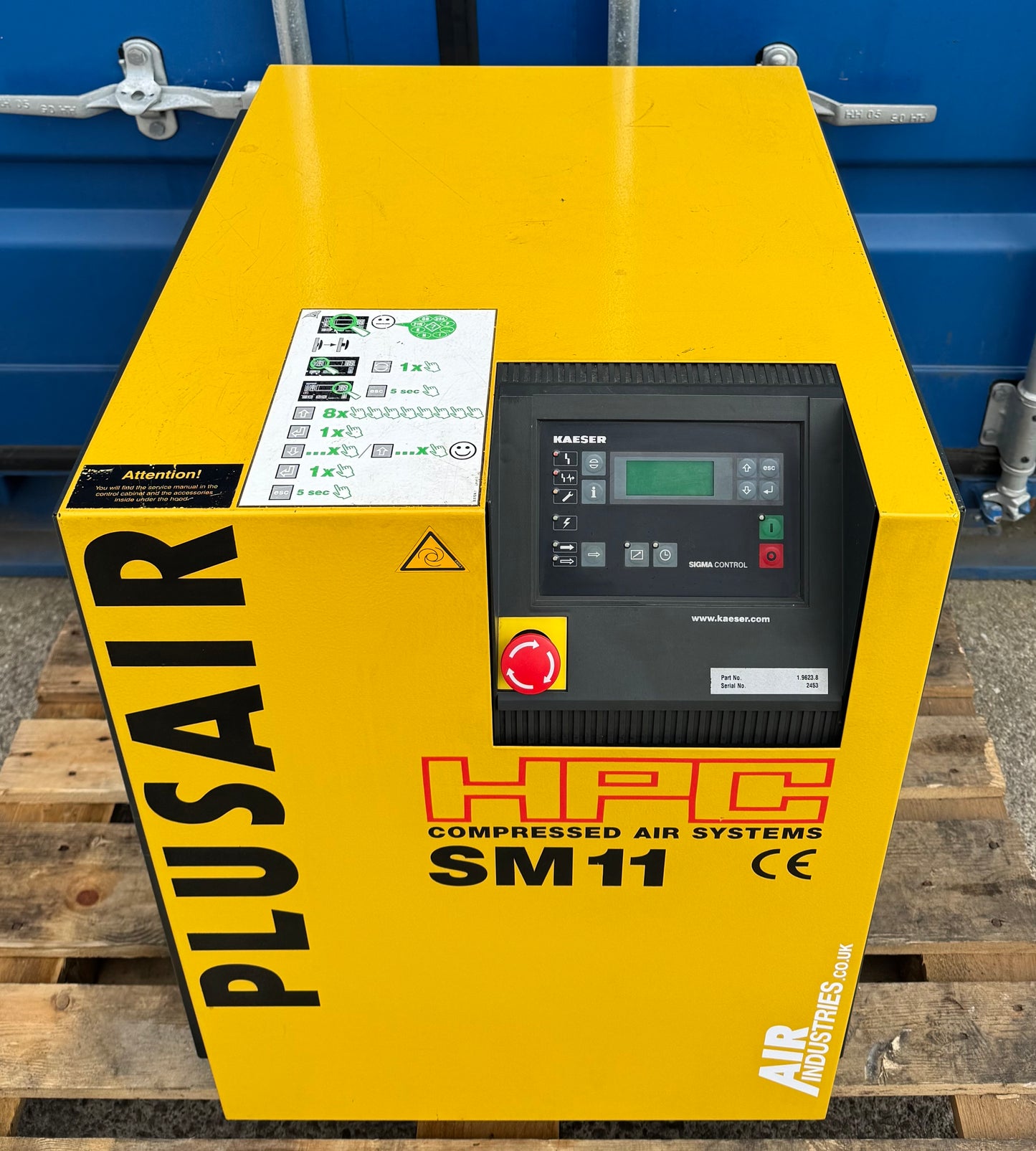 HPC / Kaeser SM11 Floor Mounted Rotary Screw Compressor (7.5Kw, 40CFM)