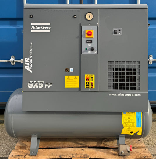 Atlas Copco GX5FF Receiver Mounted Rotary Screw Compressor With Dryer!