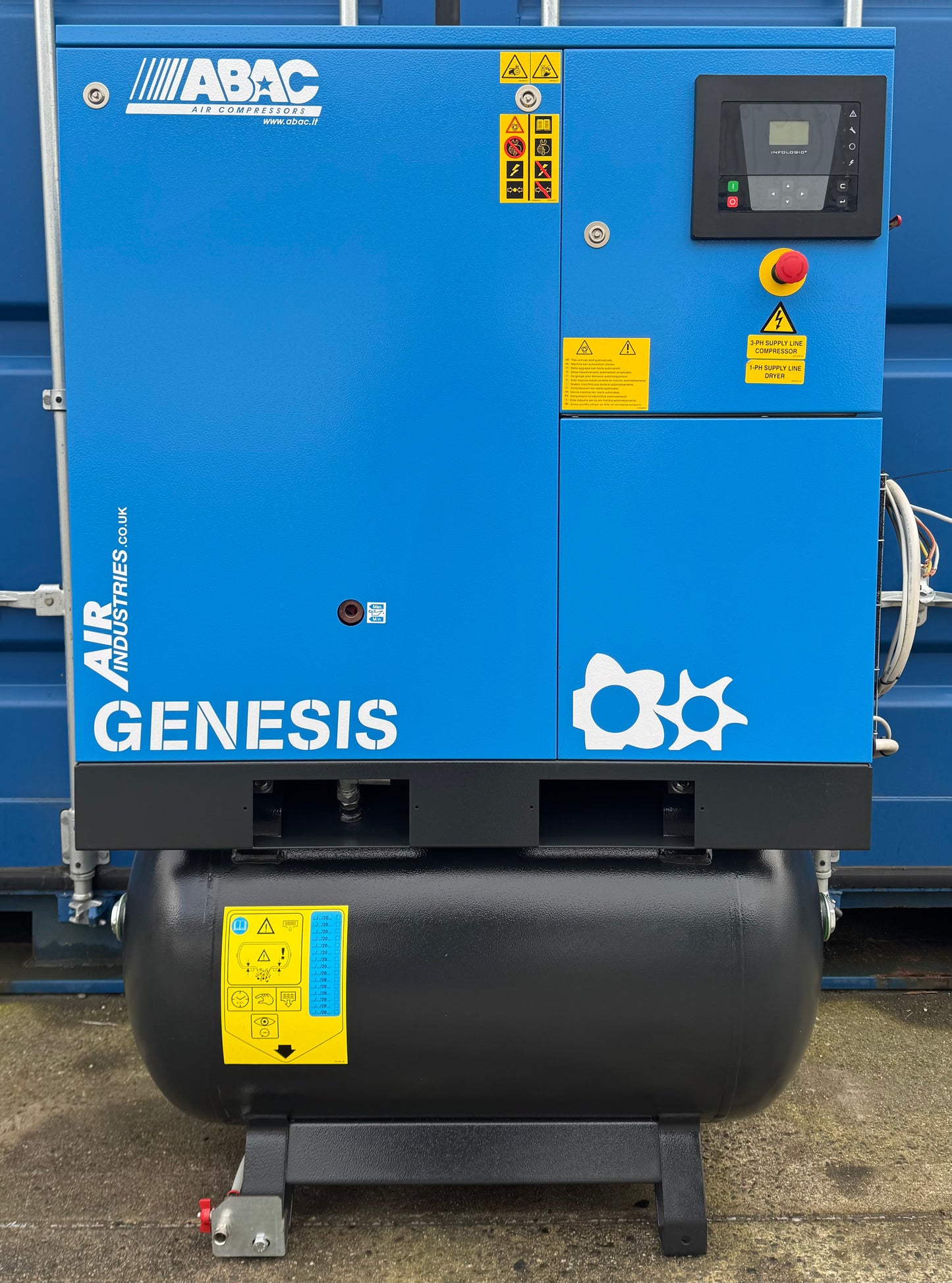 ABAC Genesis 11 Receiver Mounted Rotary Screw Compressor + Dryer! 11Kw, (59Cfm)