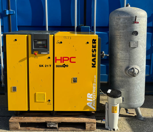 Kaeser / HPC SK21T Rotary Screw Compressor Package + Dryer + Receiver (8Bar, 64CFM)
