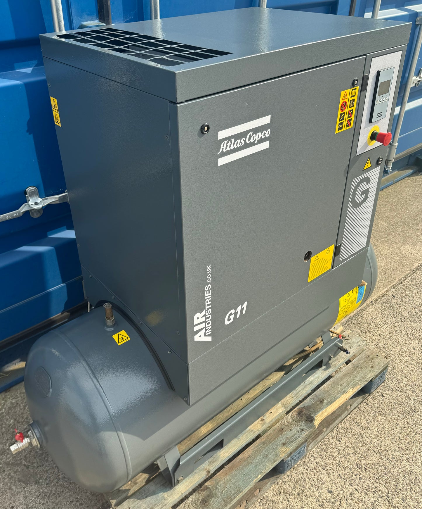 Atlas Copco G11 Receiver Mounted Rotary Screw Compressor (51CFM, 11Kw, 15HP)