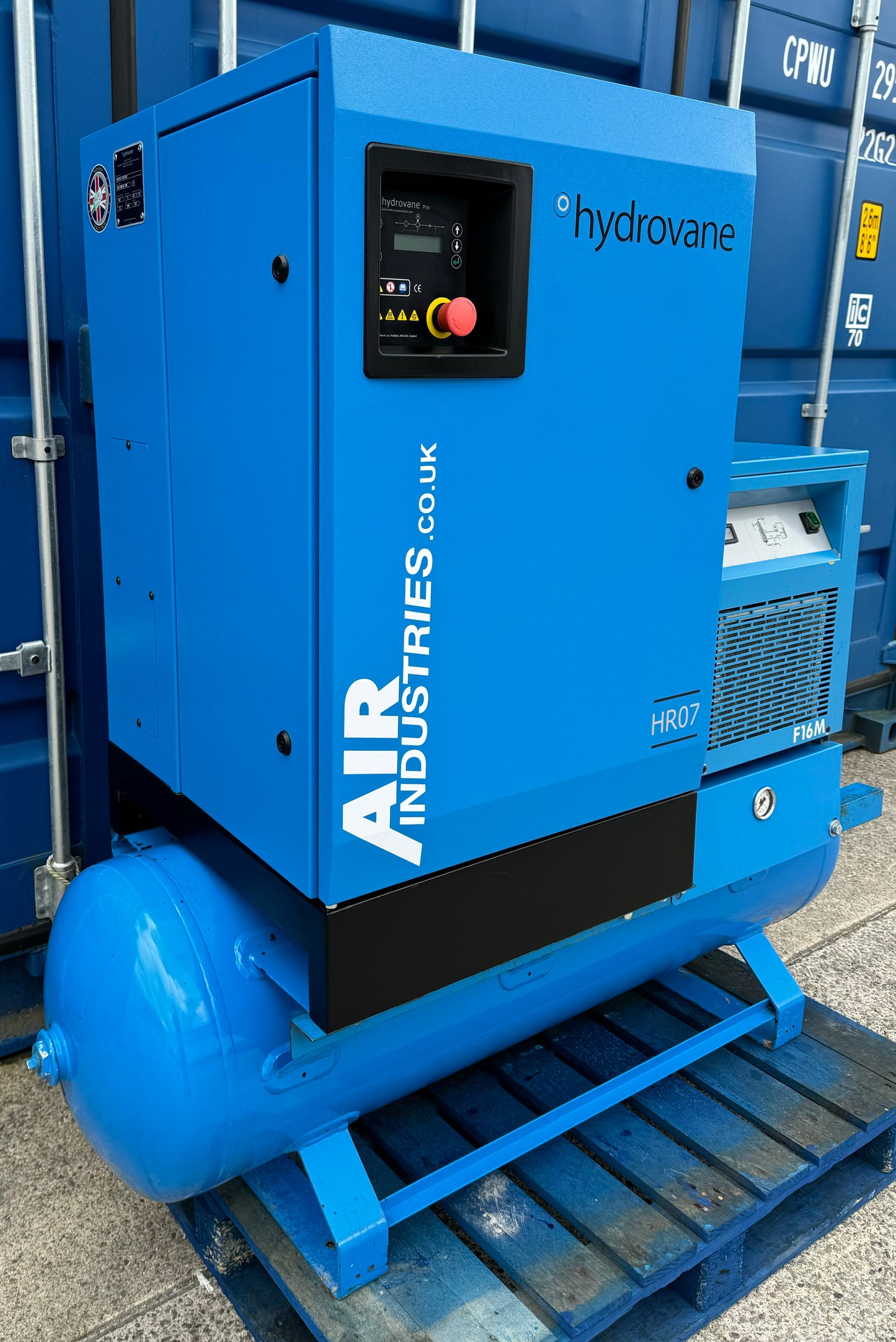 Hydrovane HR07AERD Receiver Mounted Rotary Vane Compressor + Dryer (7.5Kw, 44Cfm)