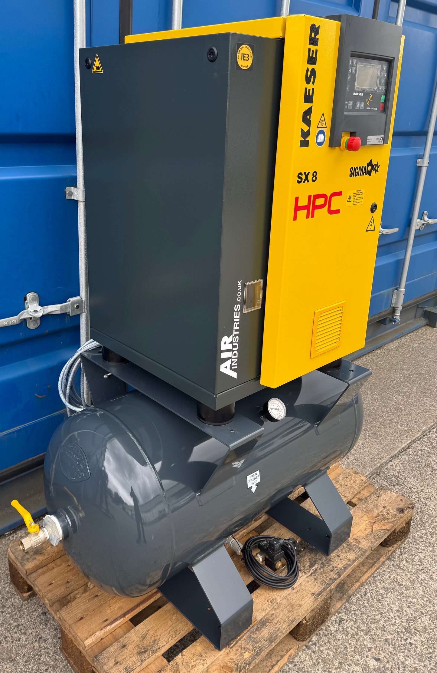 HPC / Kaeser SX8 Receiver Mounted Rotary Screw Compressor 5.5Kw, 28cfm! 8bar!