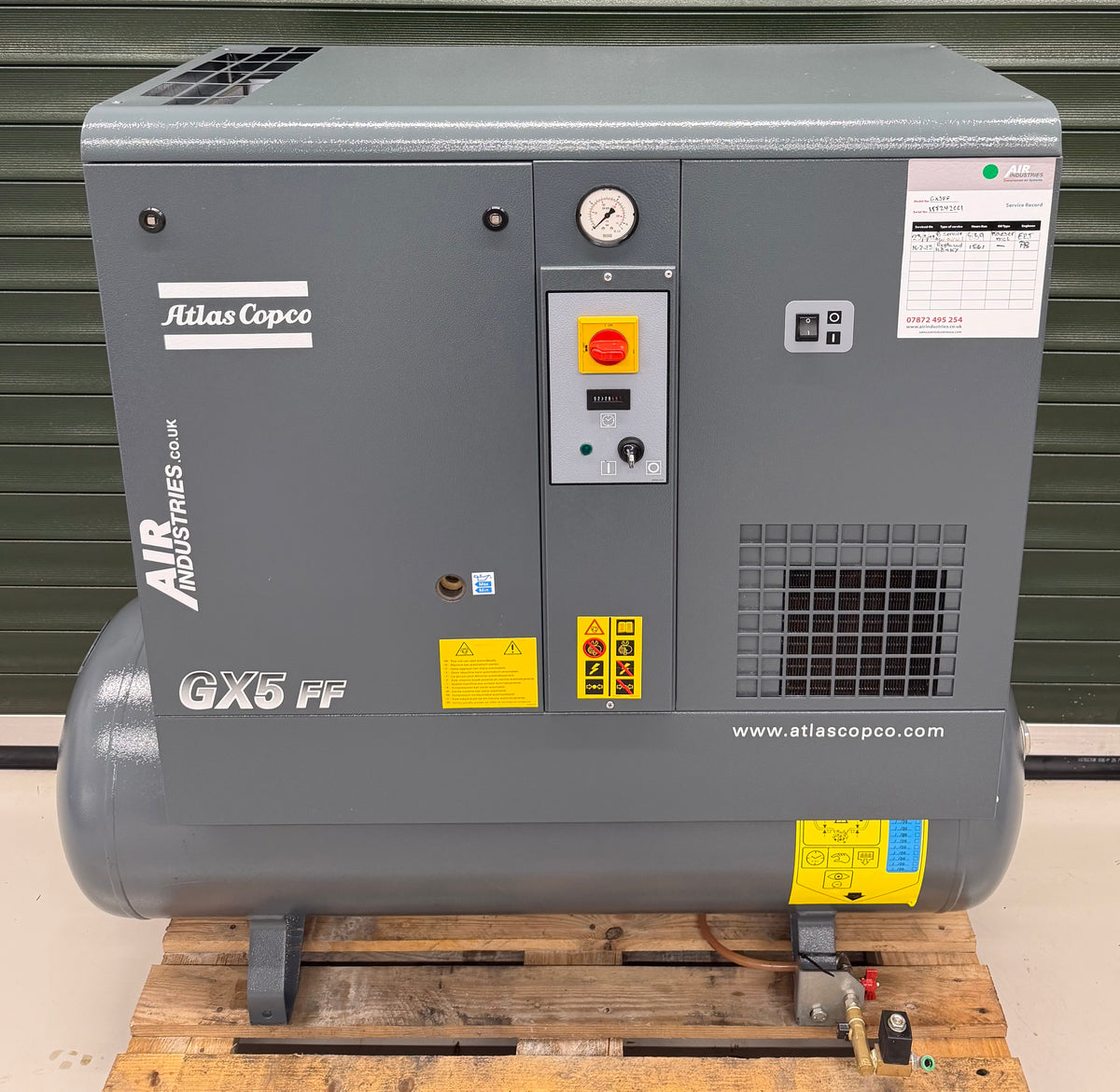 Atlas Copco GX5FF Receiver Mounted Rotary Screw Compressor With Dryer!