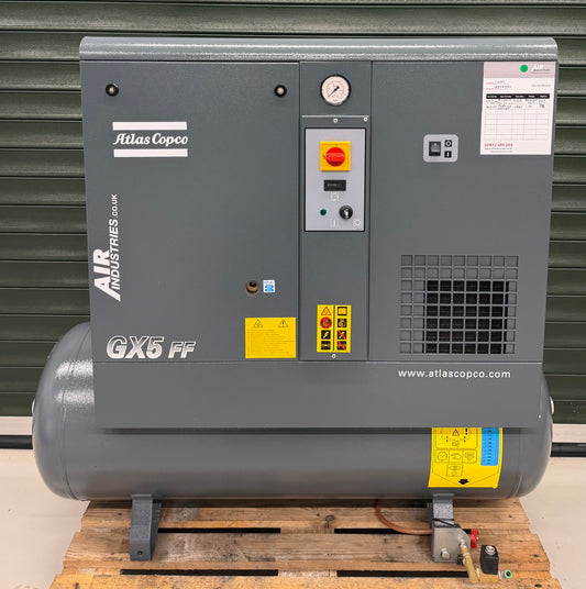 Atlas Copco GX5FF Receiver Mounted Rotary Screw Compressor With Dryer!