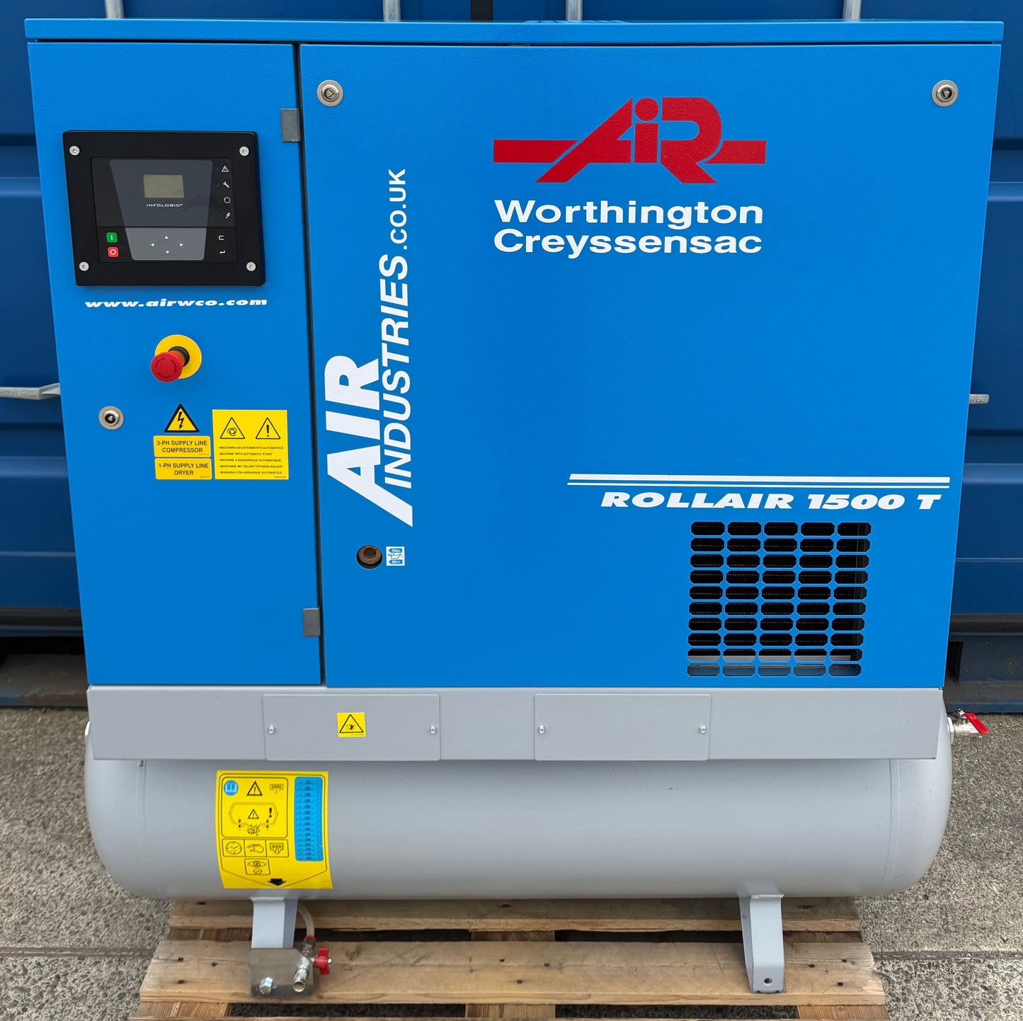 Worthington RLR1500T Receiver Mounted Rotary Screw Compressor + Dryer! 11Kw, (50Cfm)