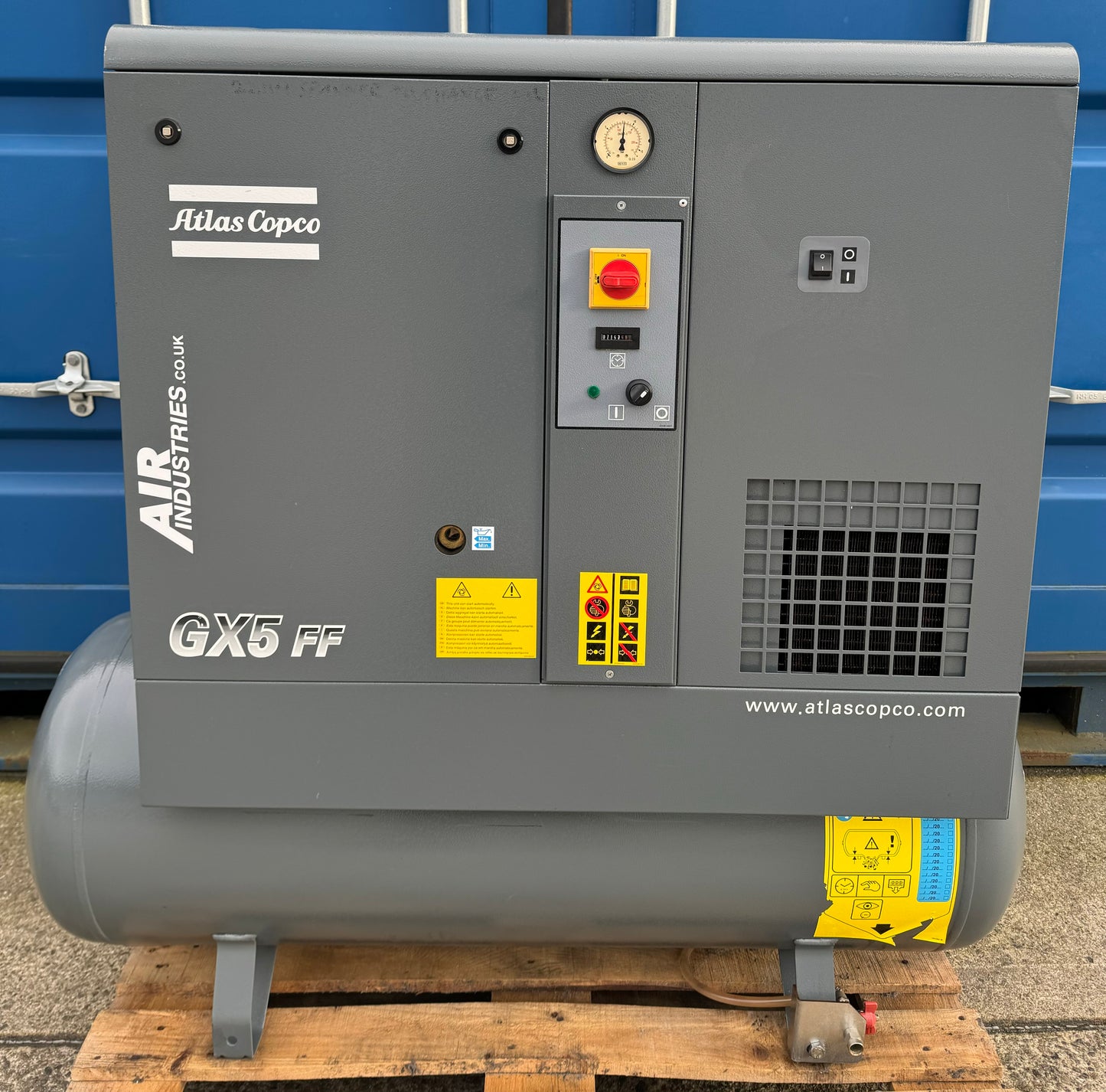 Atlas Copco GX5FF Receiver Mounted Rotary Screw Compressor With Dryer!