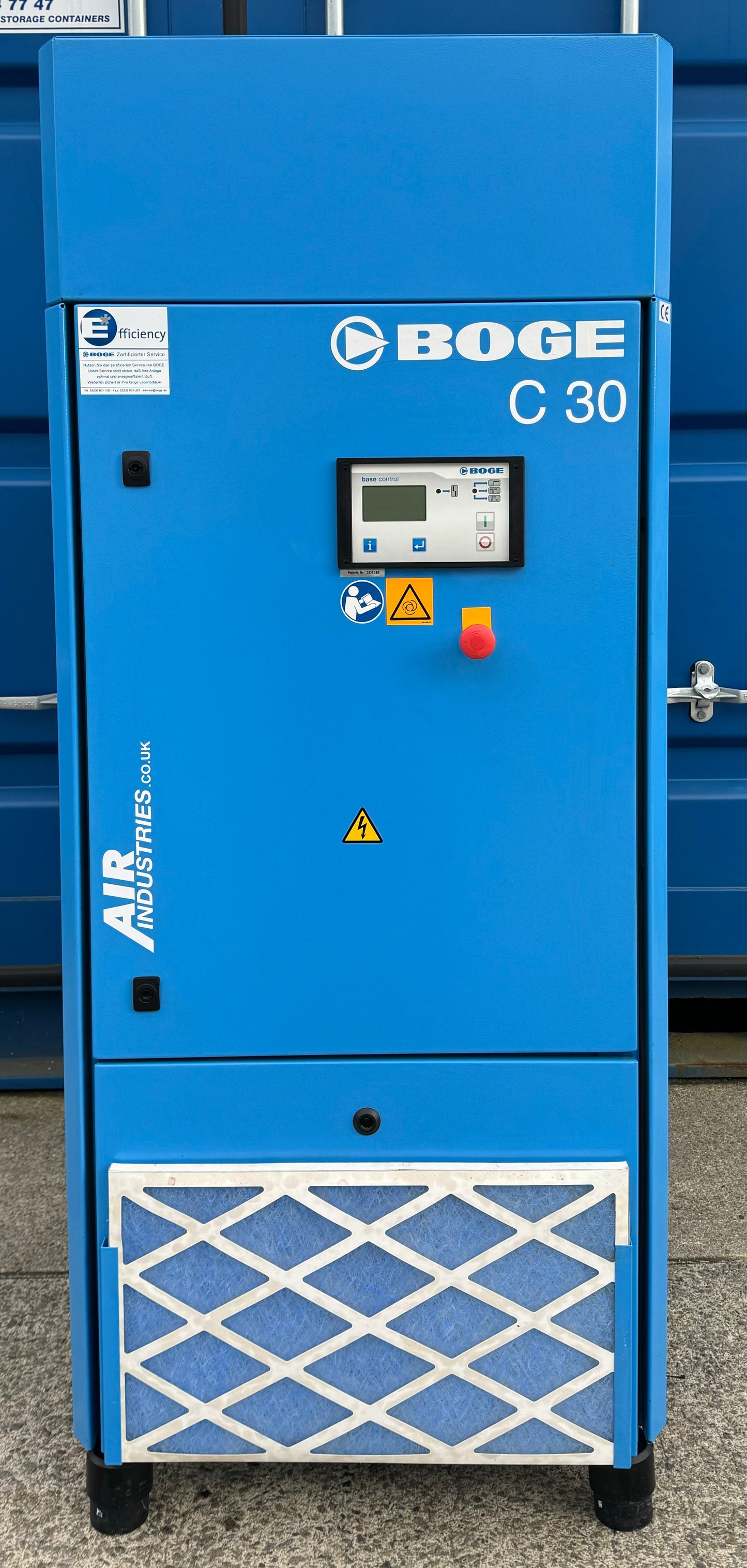 Boge C30 Rotary Screw Compressor (127Cfm, 22Kw)