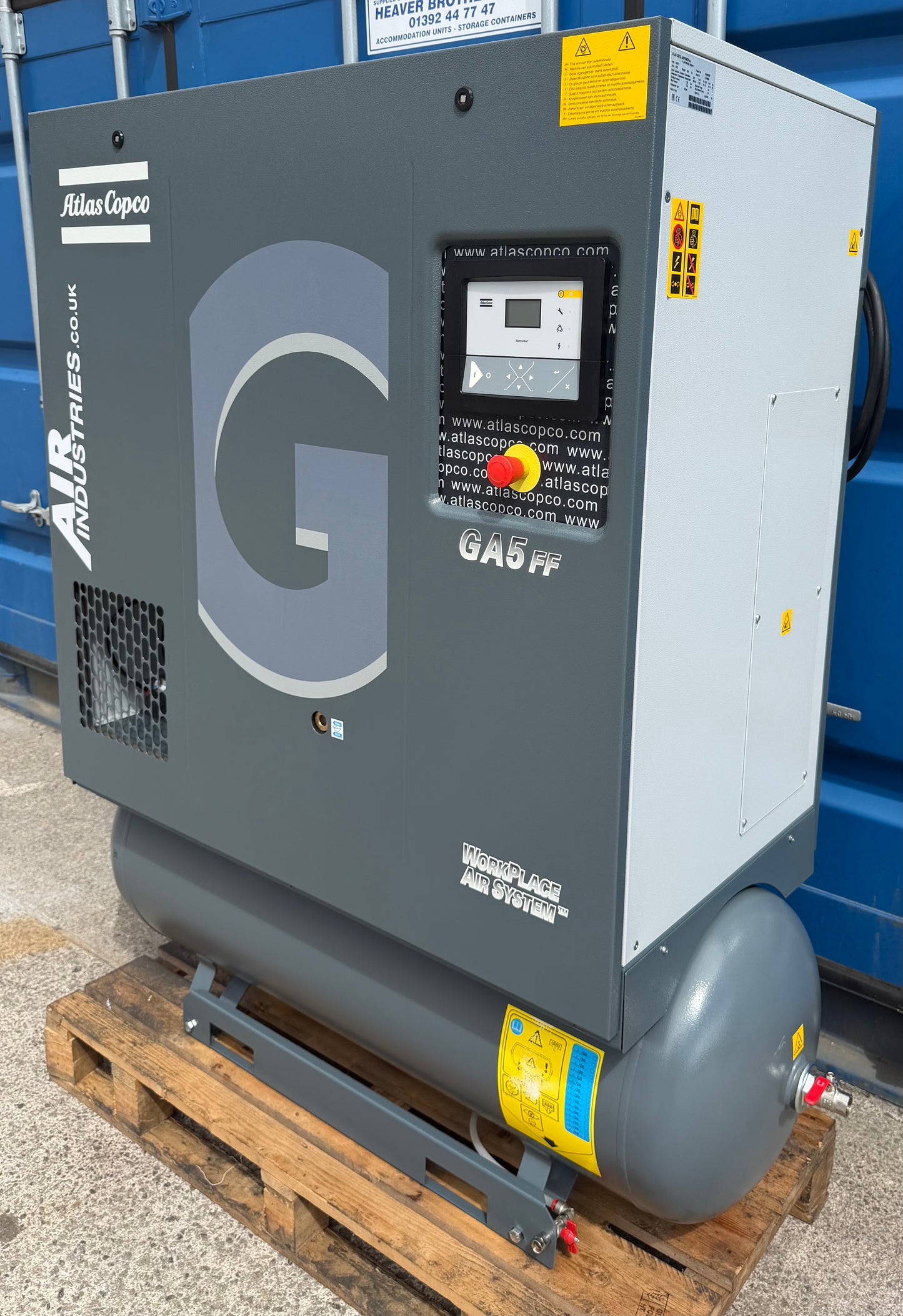 Atlas Copco GA5FF Receiver Mounted Rotary Screw Compressor + Dryer (32Cfm)