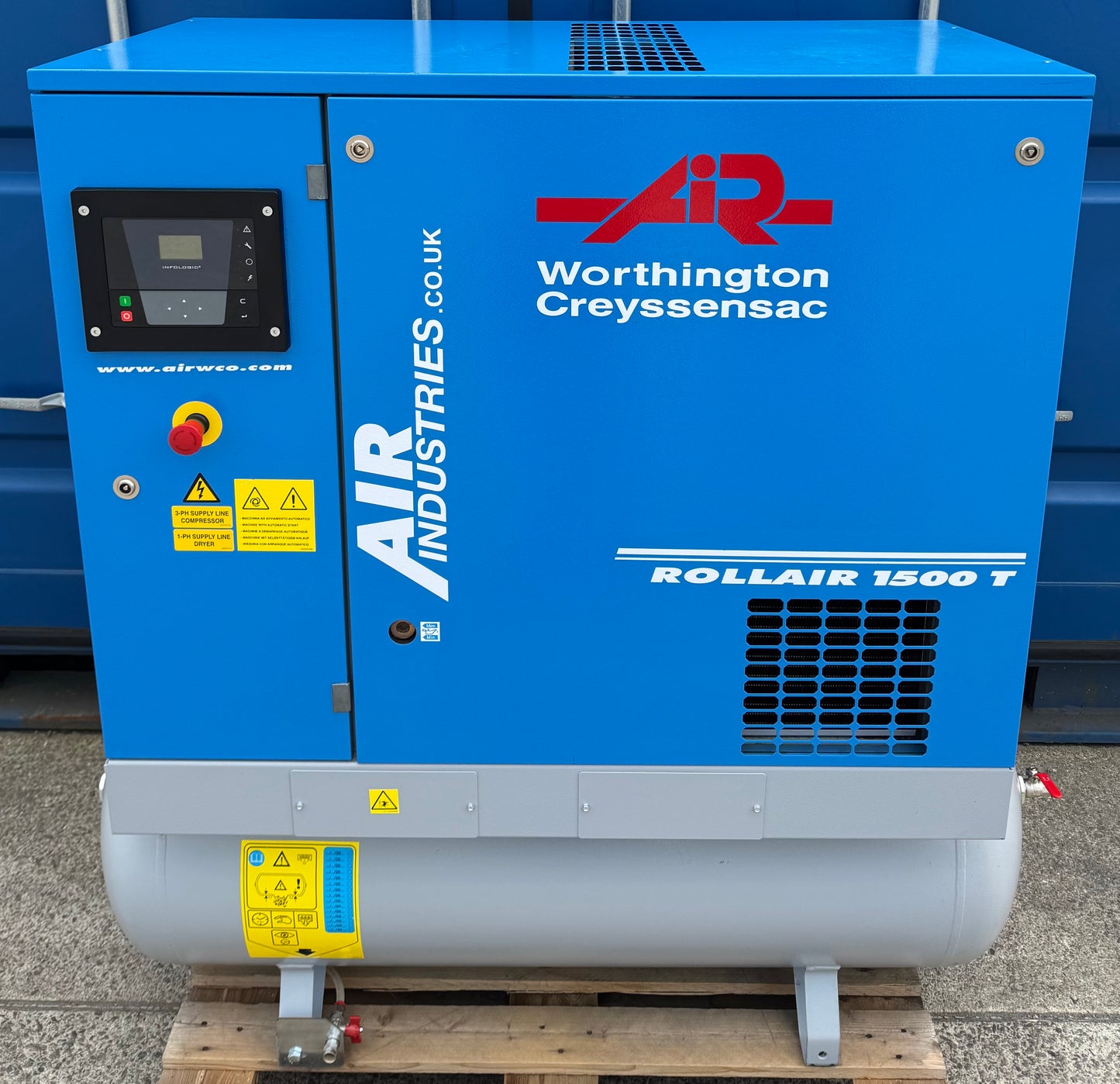 Worthington RLR1500T Receiver Mounted Rotary Screw Compressor + Dryer! 11Kw, (50Cfm)
