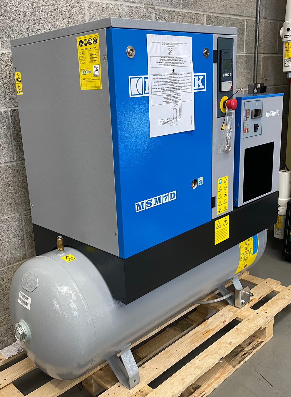MARK MSM7D Receiver Mounted Rotary Screw Compressor With Dryer (34.7 C ...