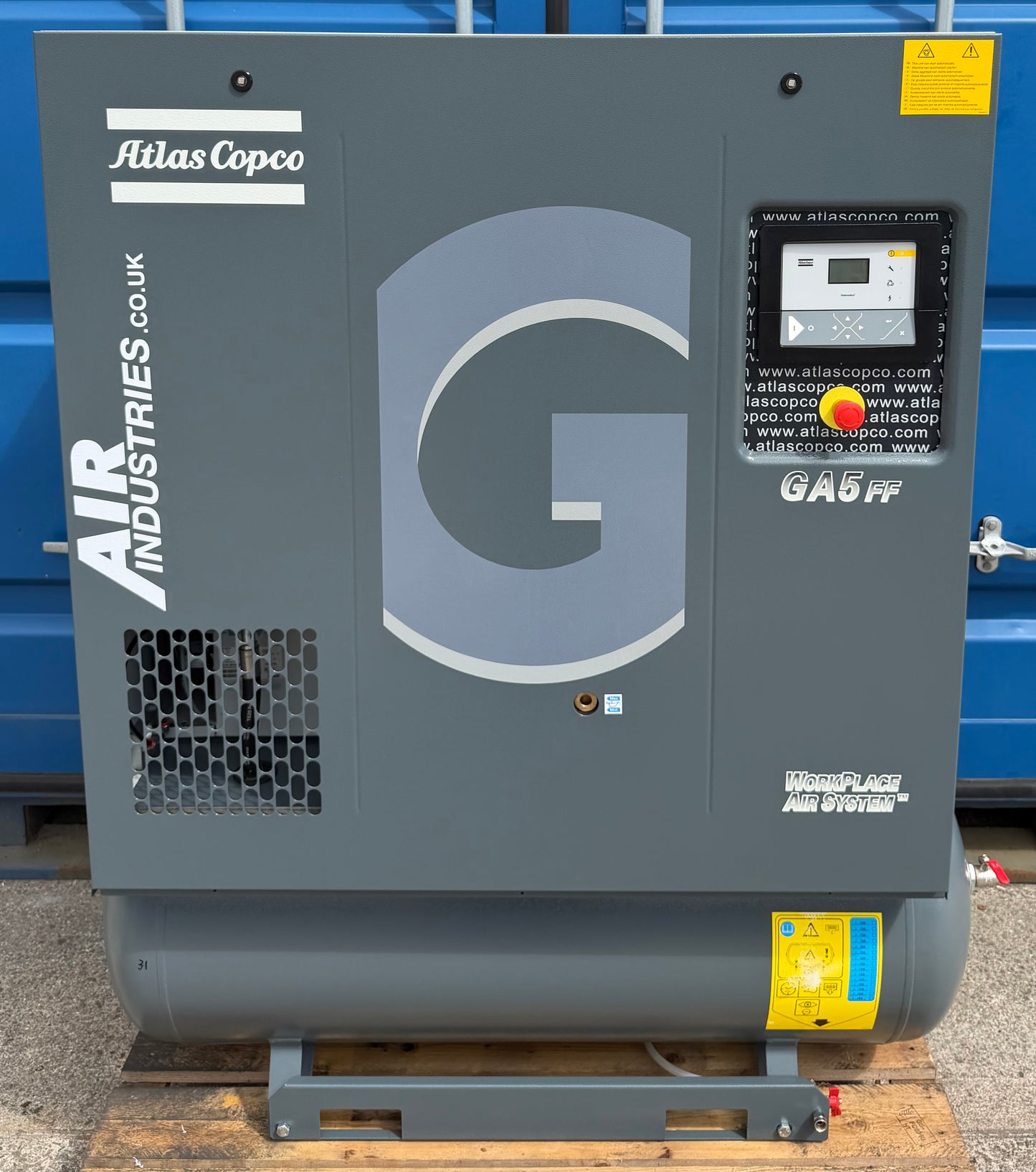 Atlas Copco GA5FF Receiver Mounted Rotary Screw Compressor + Dryer (32Cfm)