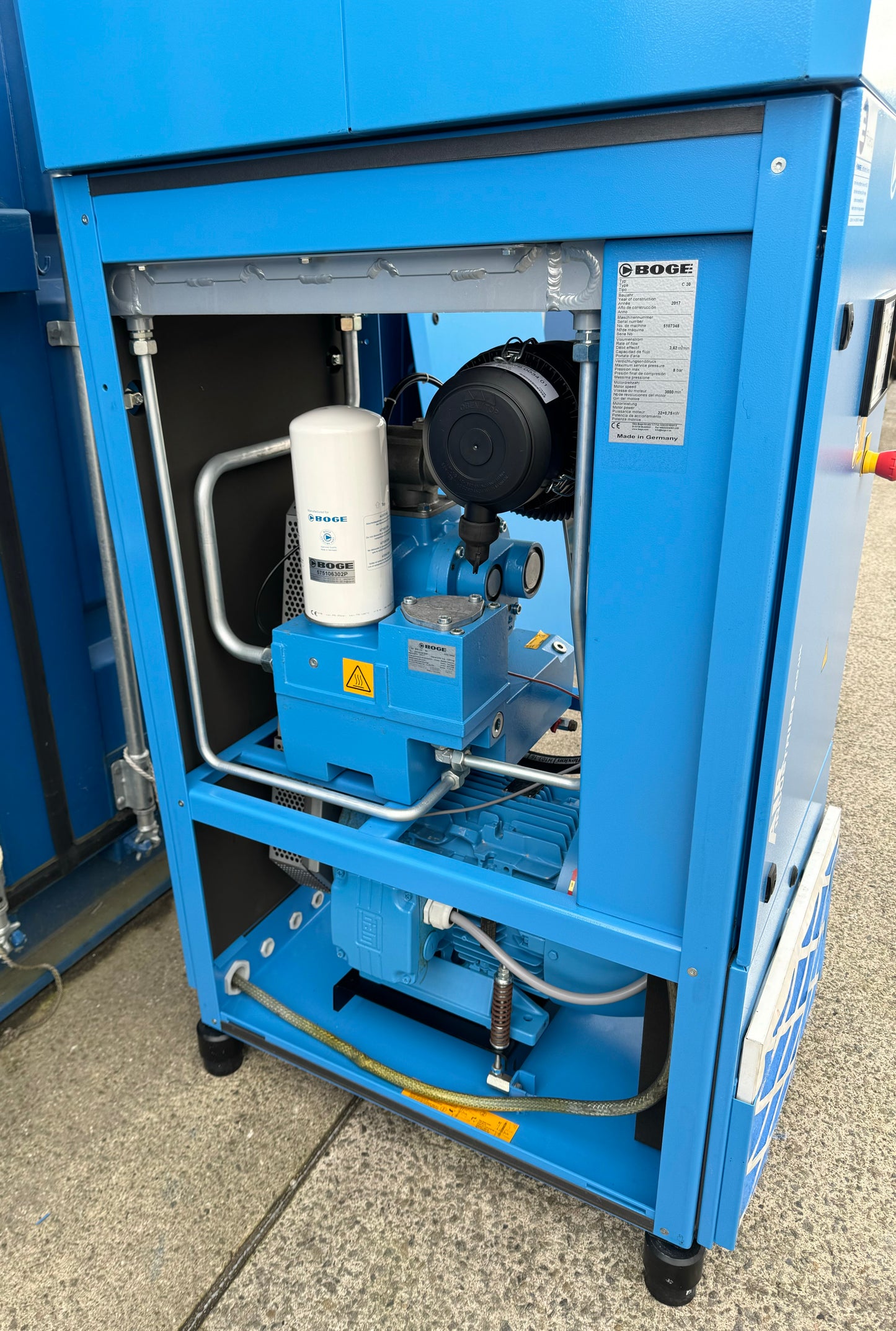 Boge C30 Rotary Screw Compressor (127Cfm, 22Kw)