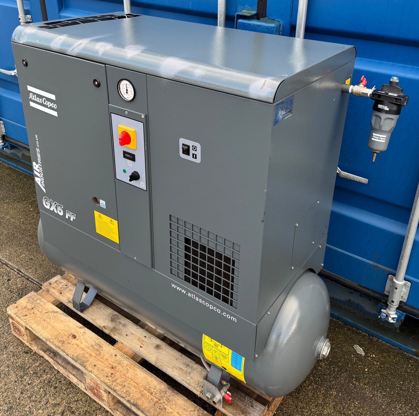 Atlas Copco GX5FF Receiver Mounted Rotary Screw Compressor With Dryer!