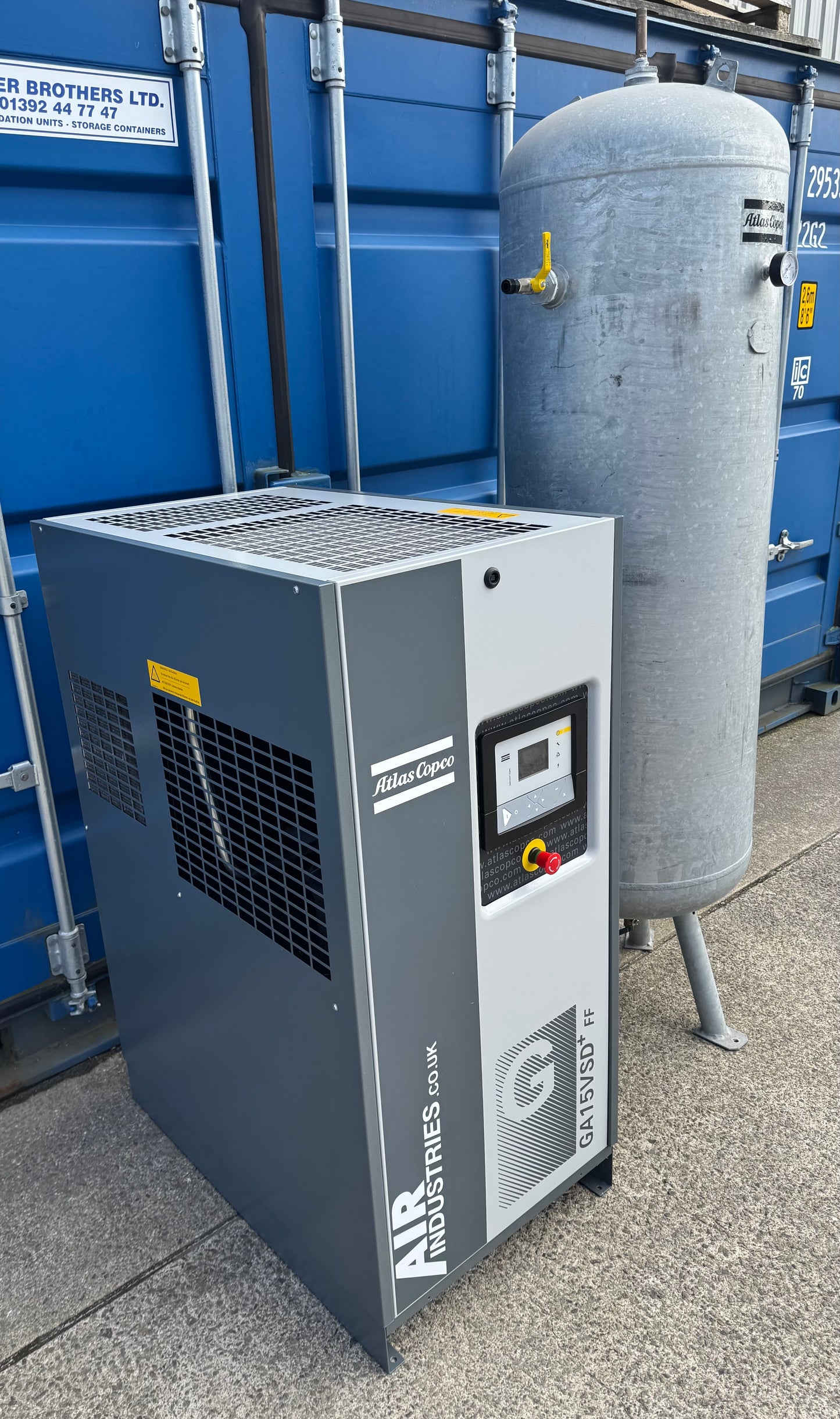 Atlas Copco GA15VSD+FF Variable Speed Rotary Screw Compressor + Dryer + Air Receiver  (88CFM)