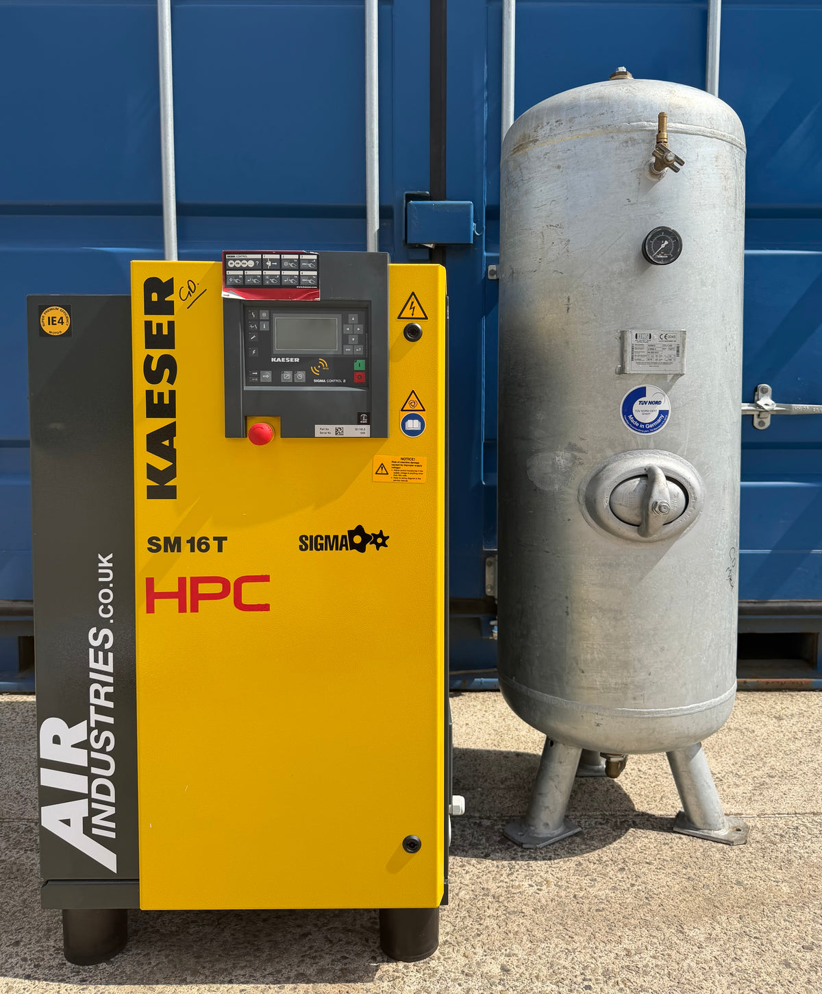 HPC / Kaeser SM16T Rotary Screw Compressor + Receiver + Dryer + Filter 57Cfm!