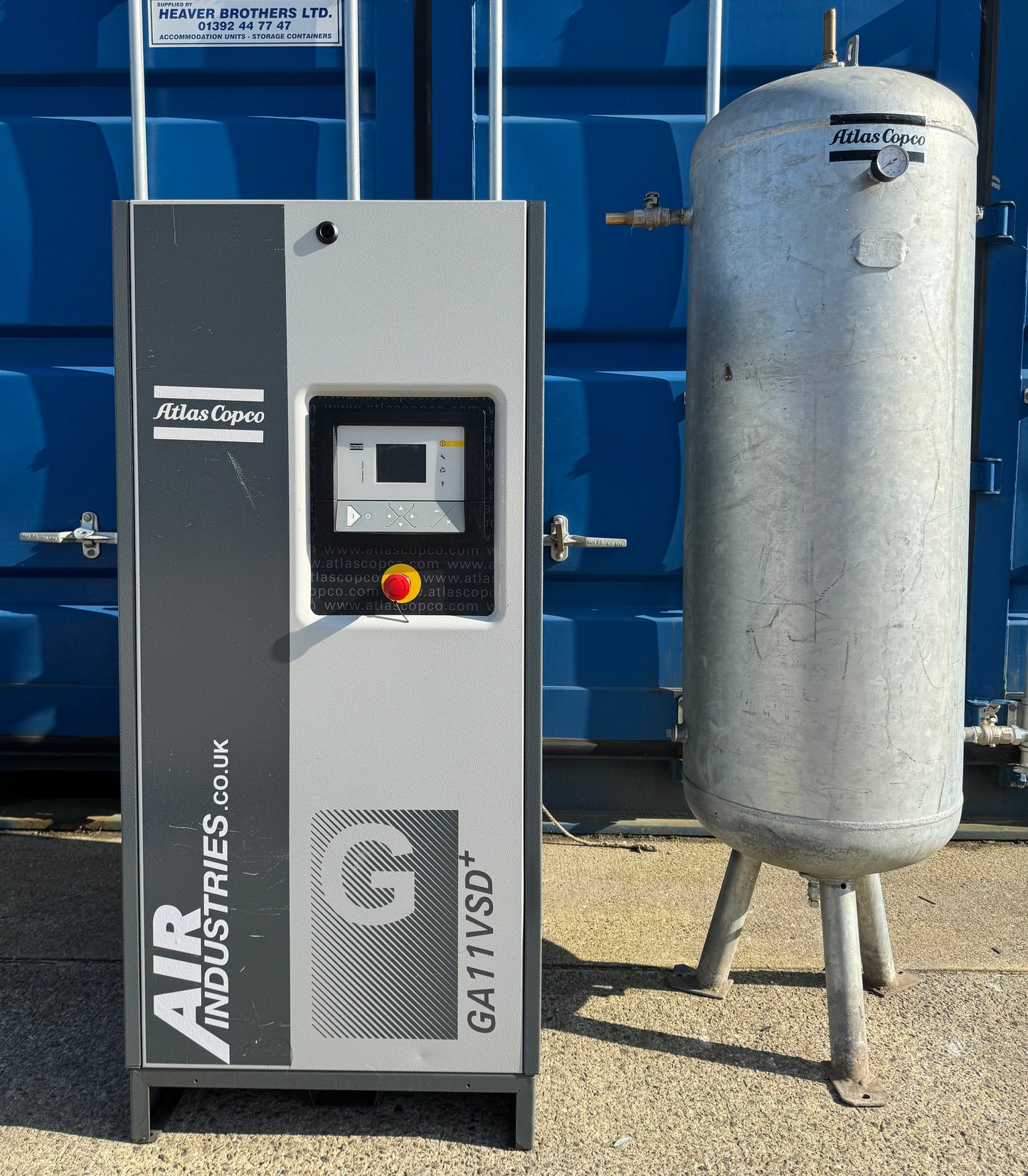 Atlas Copco GA11VSD+FF Variable Speed Rotary Screw Compressor + Dryer + Air Receiver  (68.8CFM)