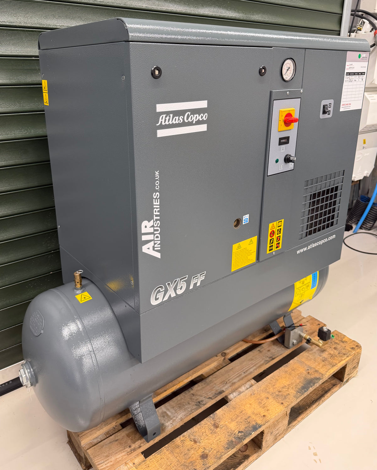 Atlas Copco GX5FF Receiver Mounted Rotary Screw Compressor With Dryer!