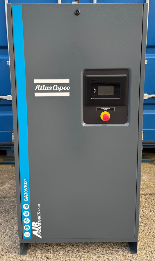 Atlas Copco GA30VSD+ Variable Speed Drive Rotary Screw Compressor, 30Kw, 206cfm!