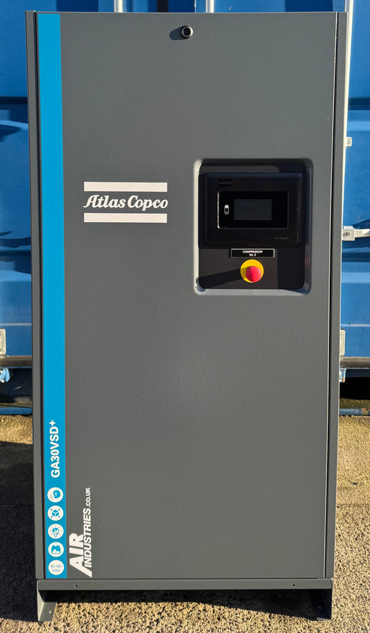 Atlas Copco GA30VSD+ Variable Speed Drive Rotary Screw Compressor, 30Kw, 206cfm!