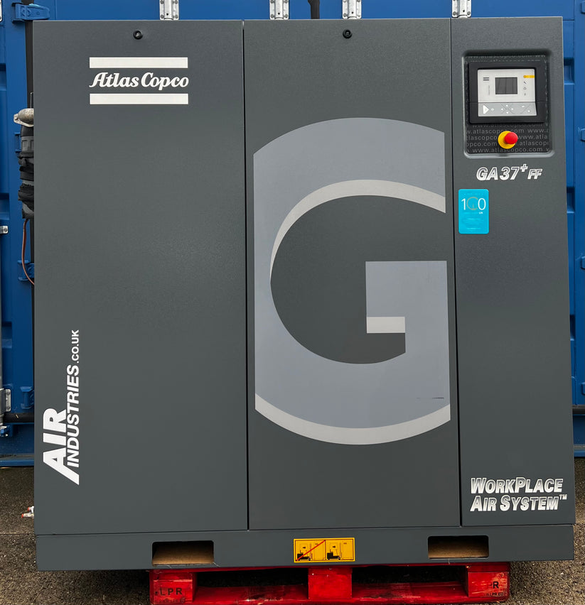 Atlas Copco GA37FF Rotary Screw Compressor + Dryer 37Kw, 50Hp, 180Cfm ...