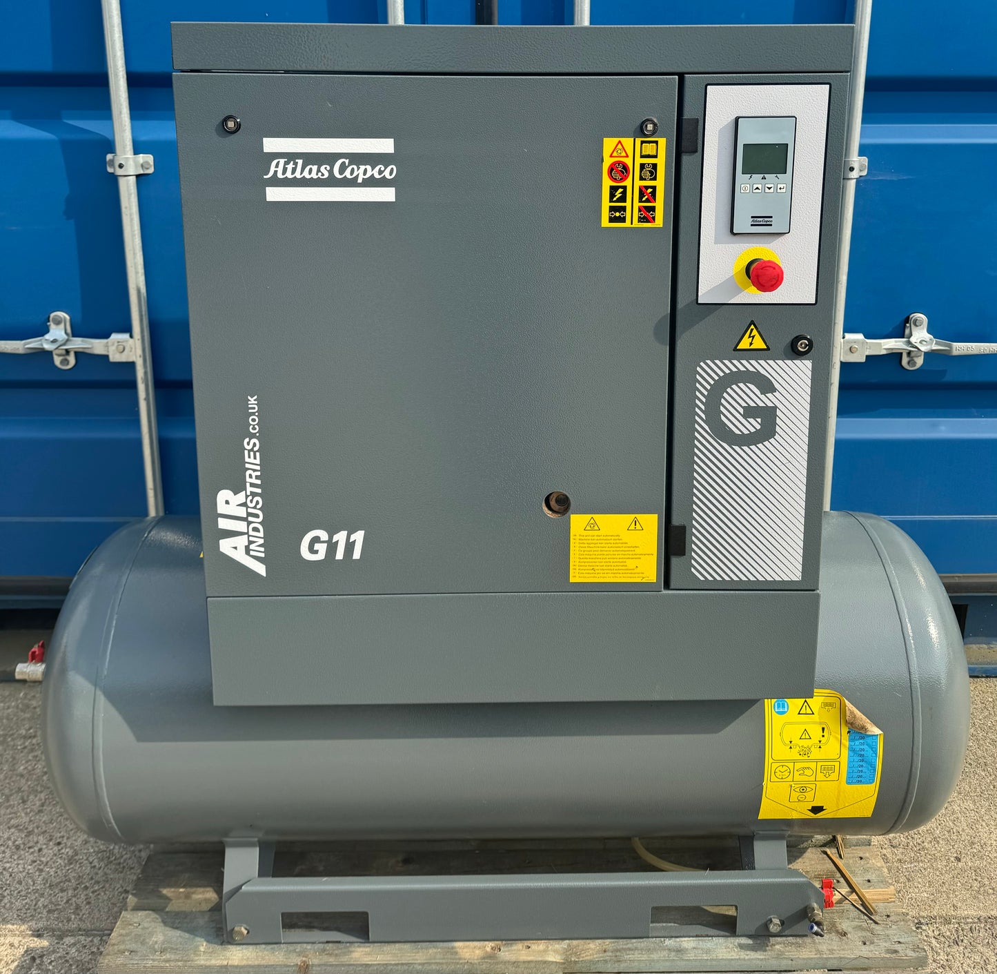 Atlas Copco G11 Receiver Mounted Rotary Screw Compressor (51CFM, 11Kw, 15HP)