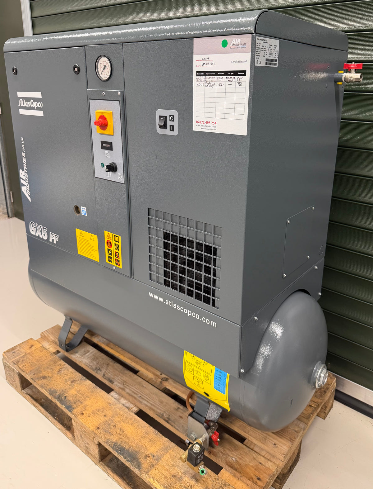 Atlas Copco GX5FF Receiver Mounted Rotary Screw Compressor With Dryer!